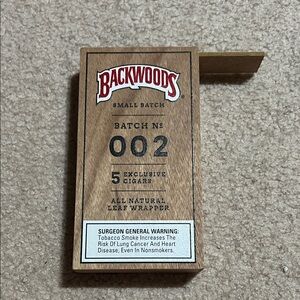 NWOT discontinued backwoods small batch No002 empty wood box